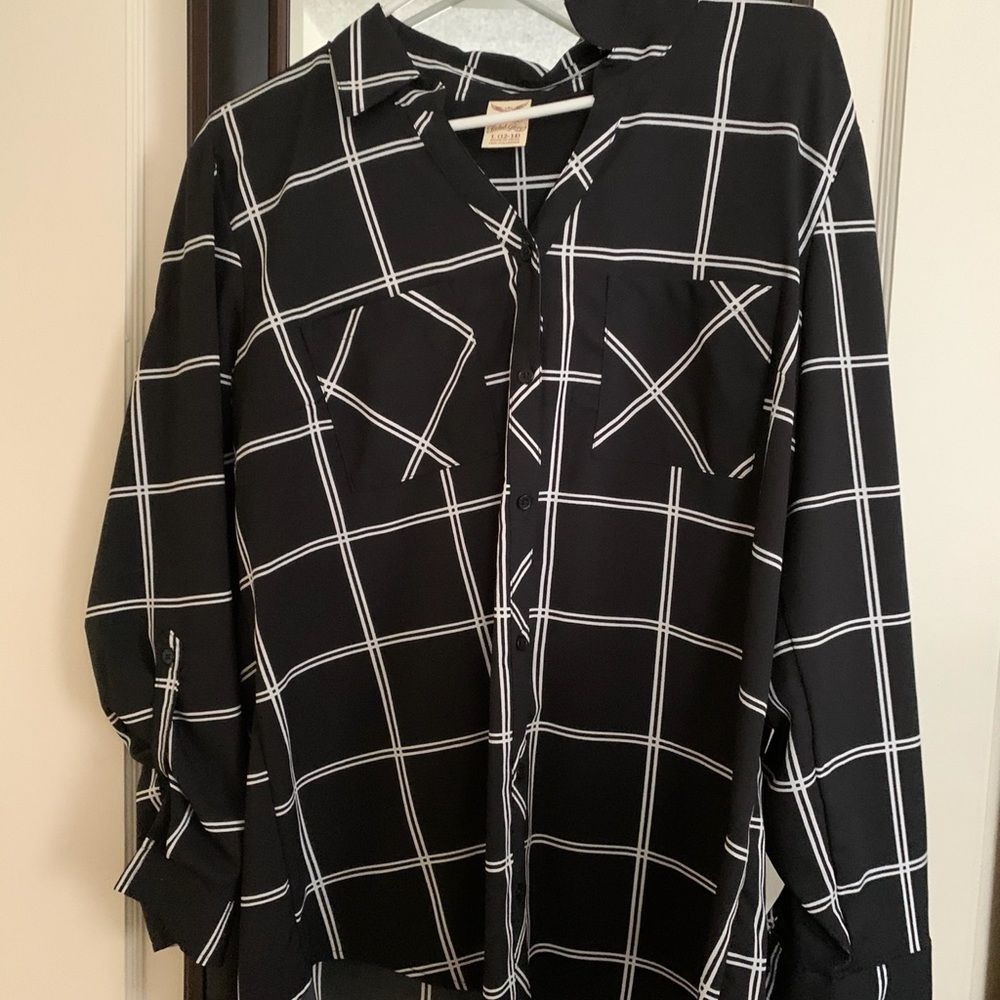 Black and white blouse